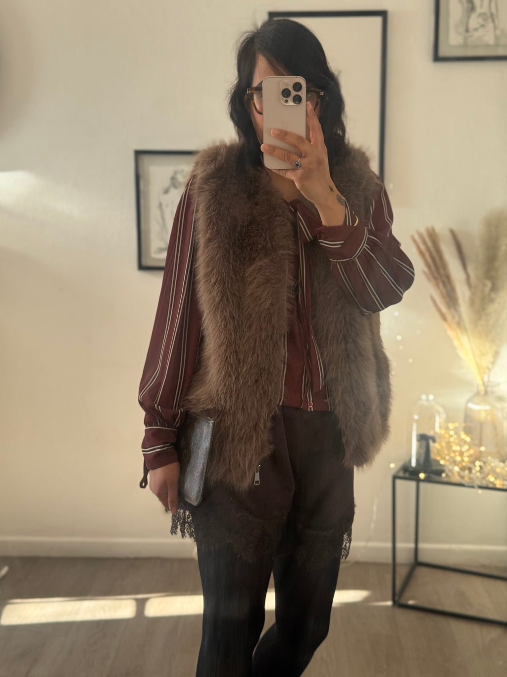Gilet sans manches en fausse fourrure