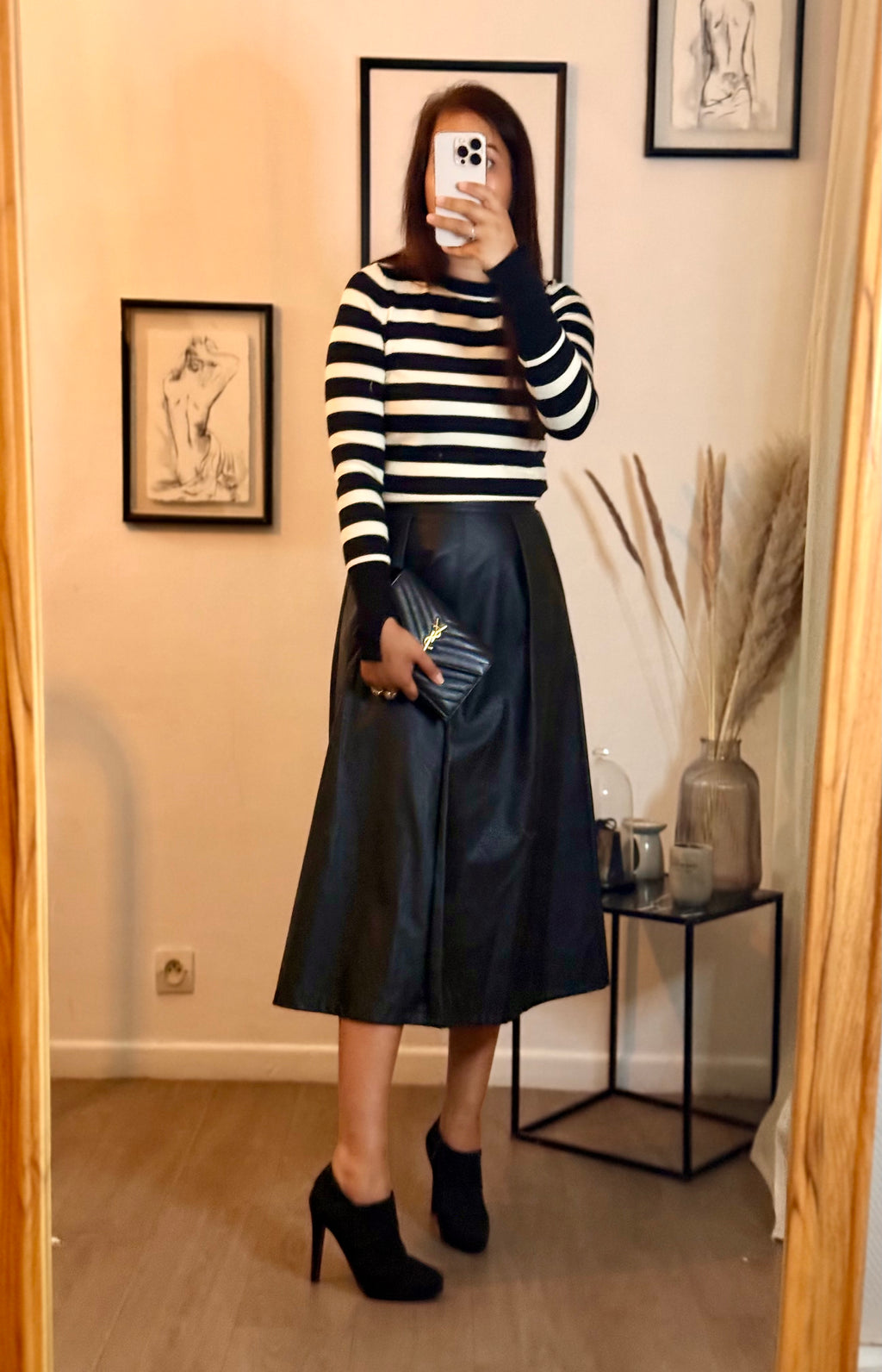 Jupe longue en similicuir