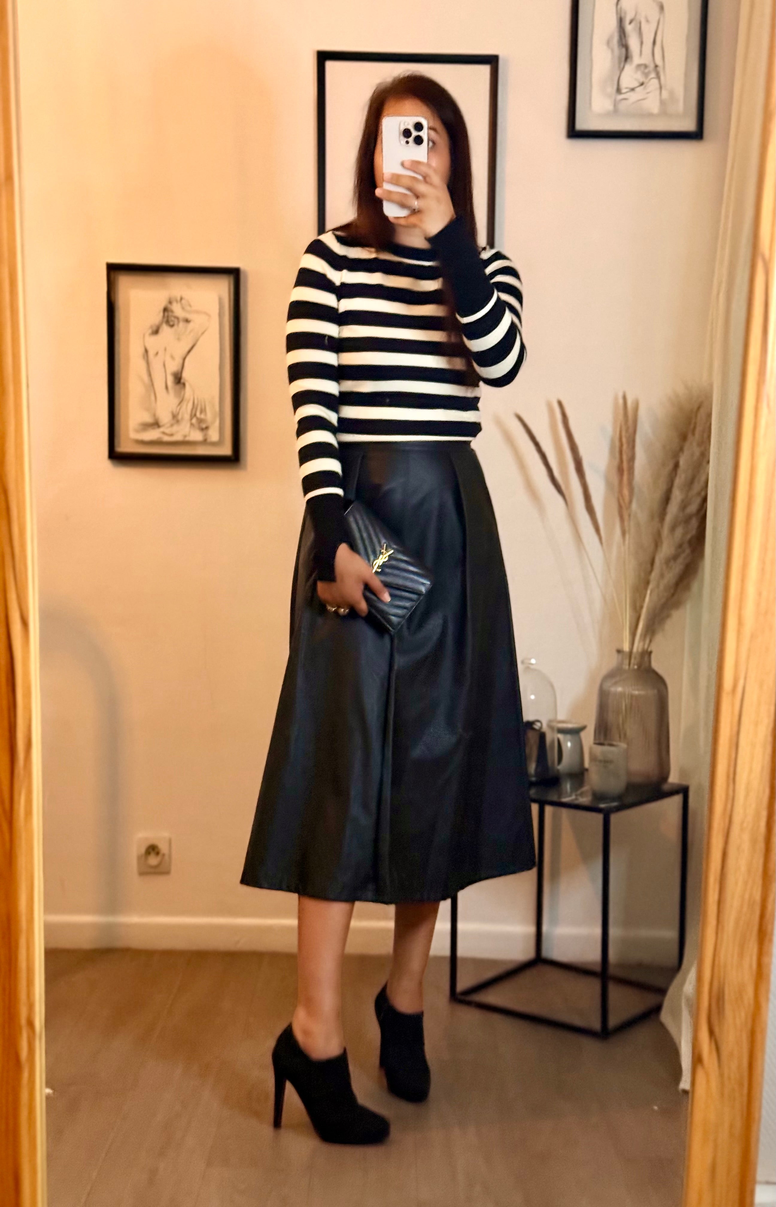 Jupe longue en similicuir