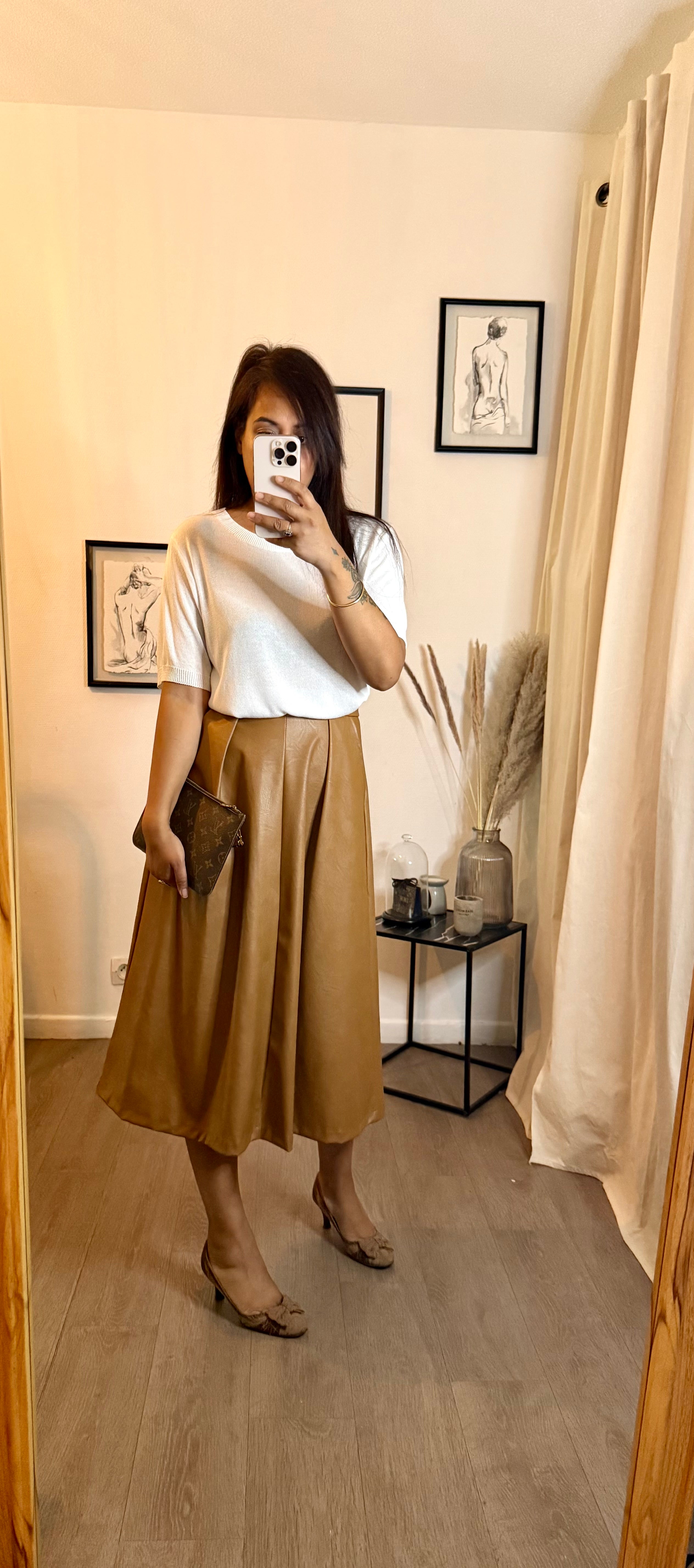 Jupe longue en similicuir