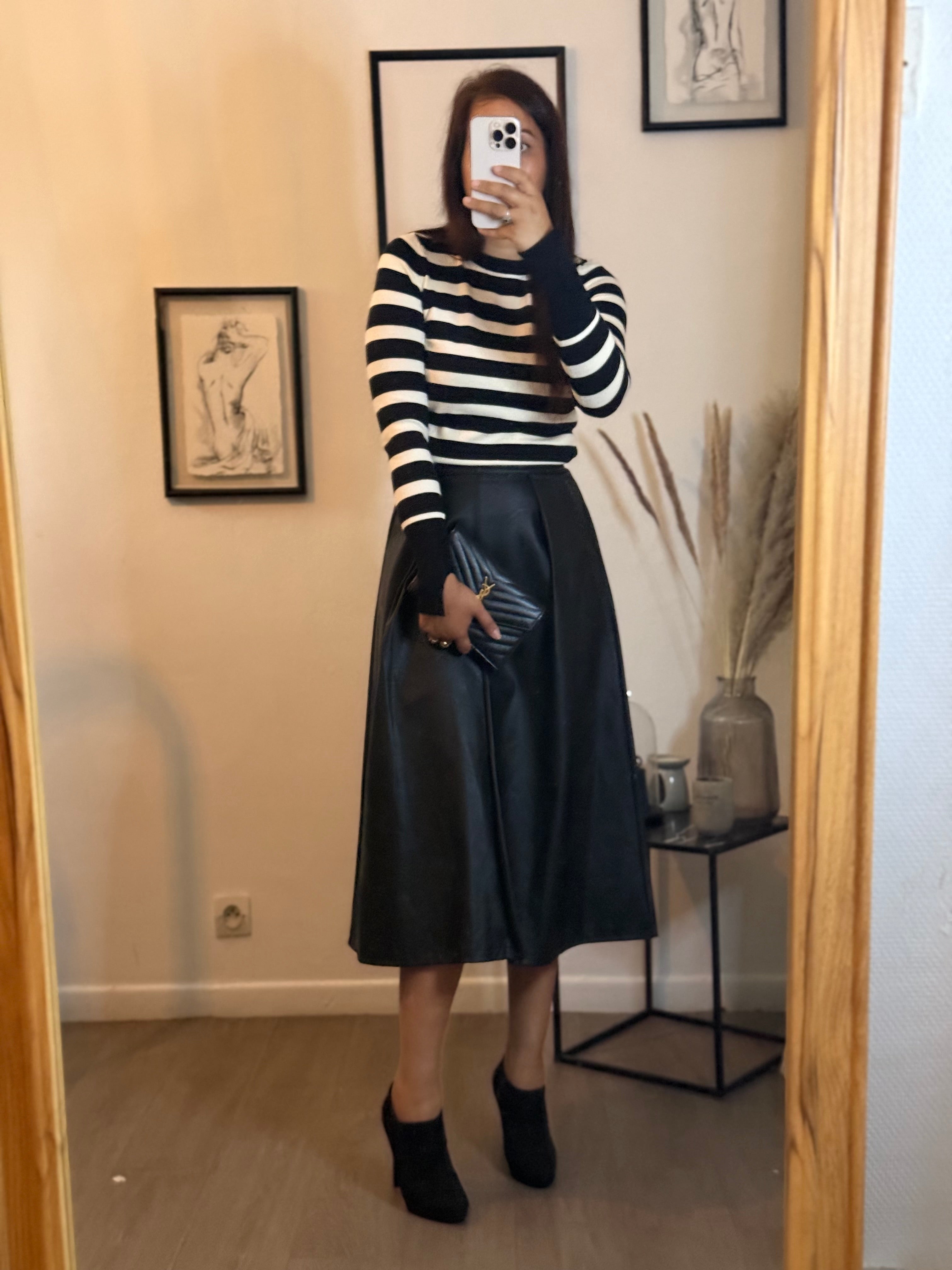 Jupe longue en similicuir