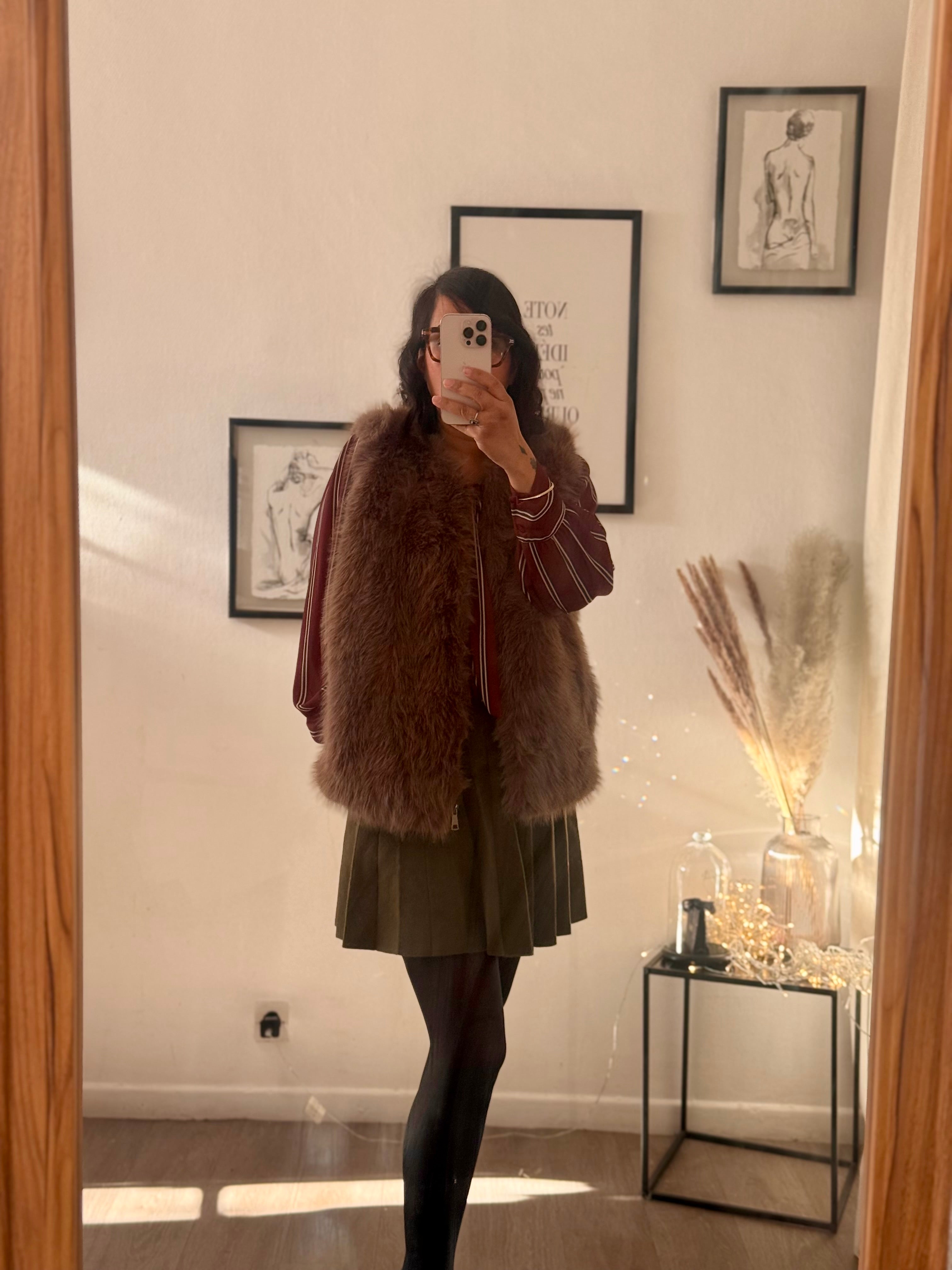 Gilet sans manches en fausse fourrure