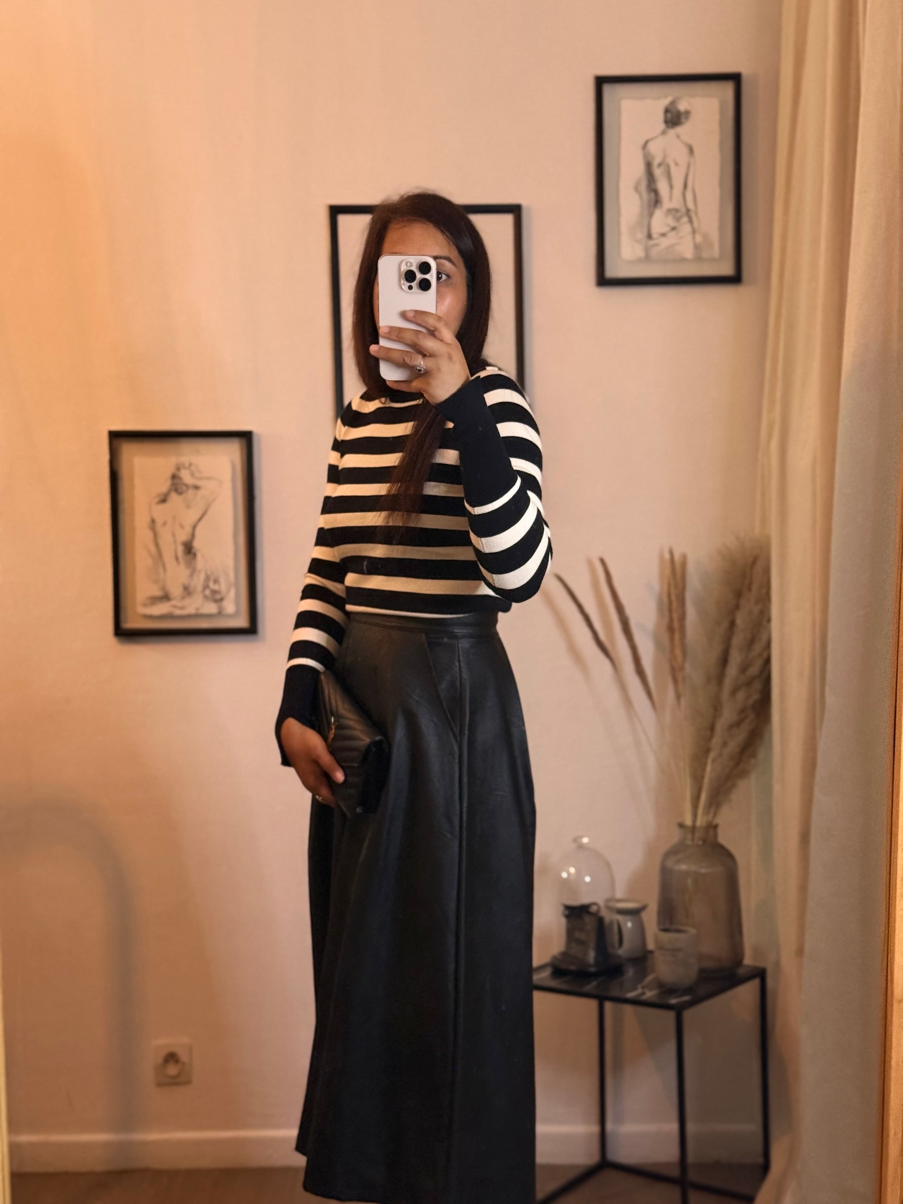 Jupe longue en similicuir