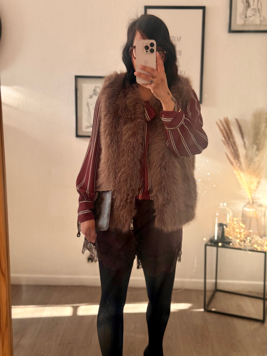 Gilet sans manches en fausse fourrure