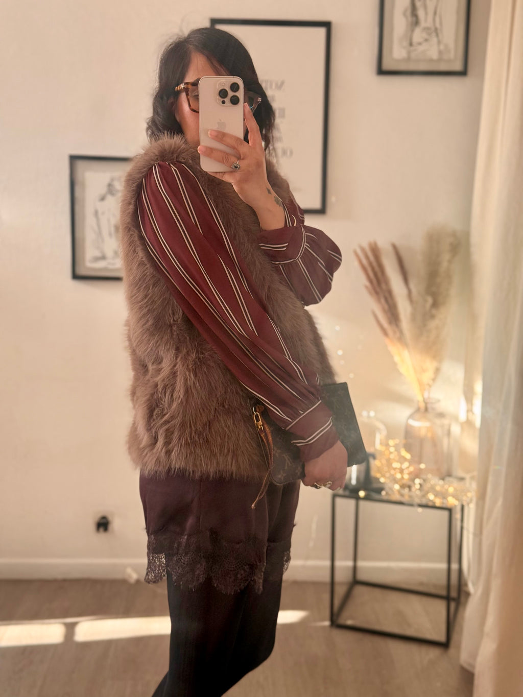 Gilet sans manches en fausse fourrure