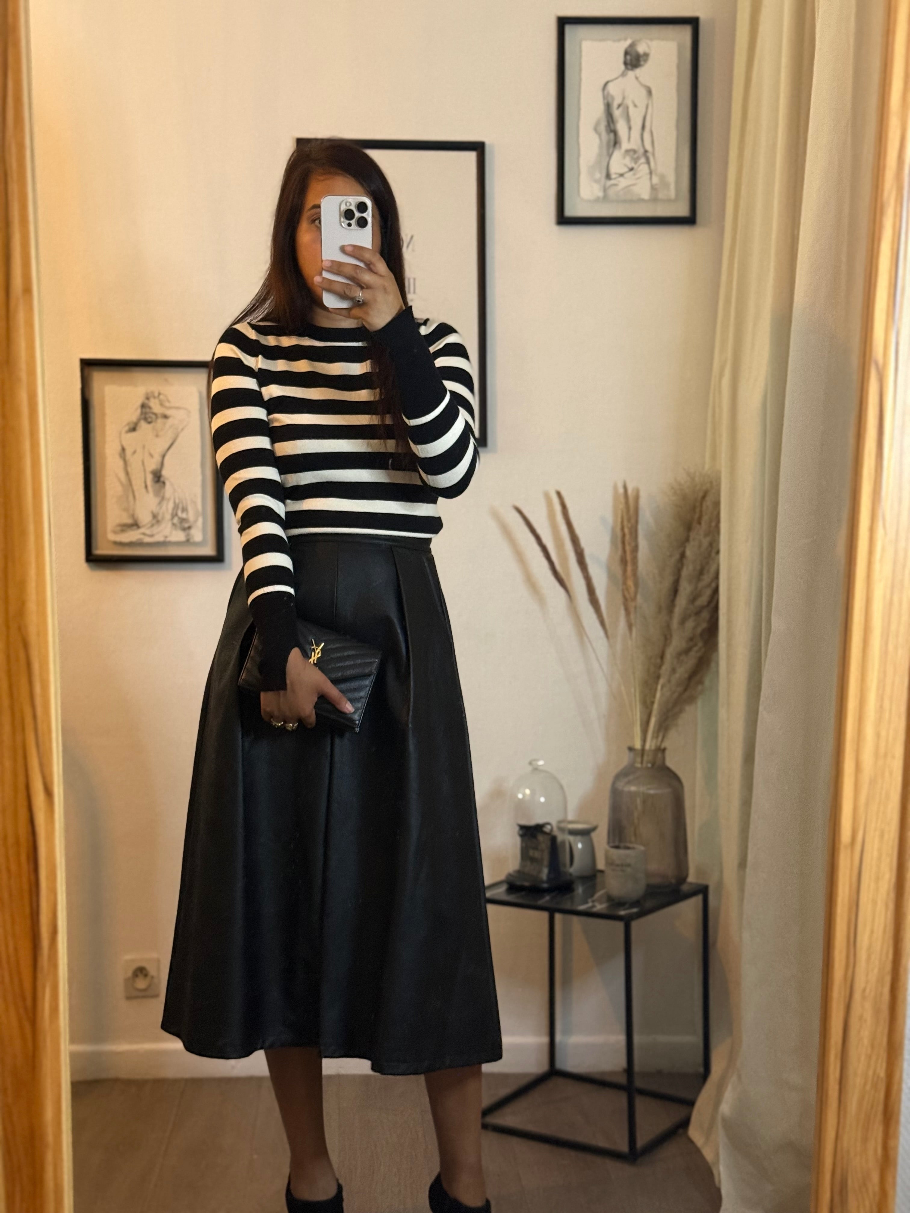 Jupe longue en similicuir