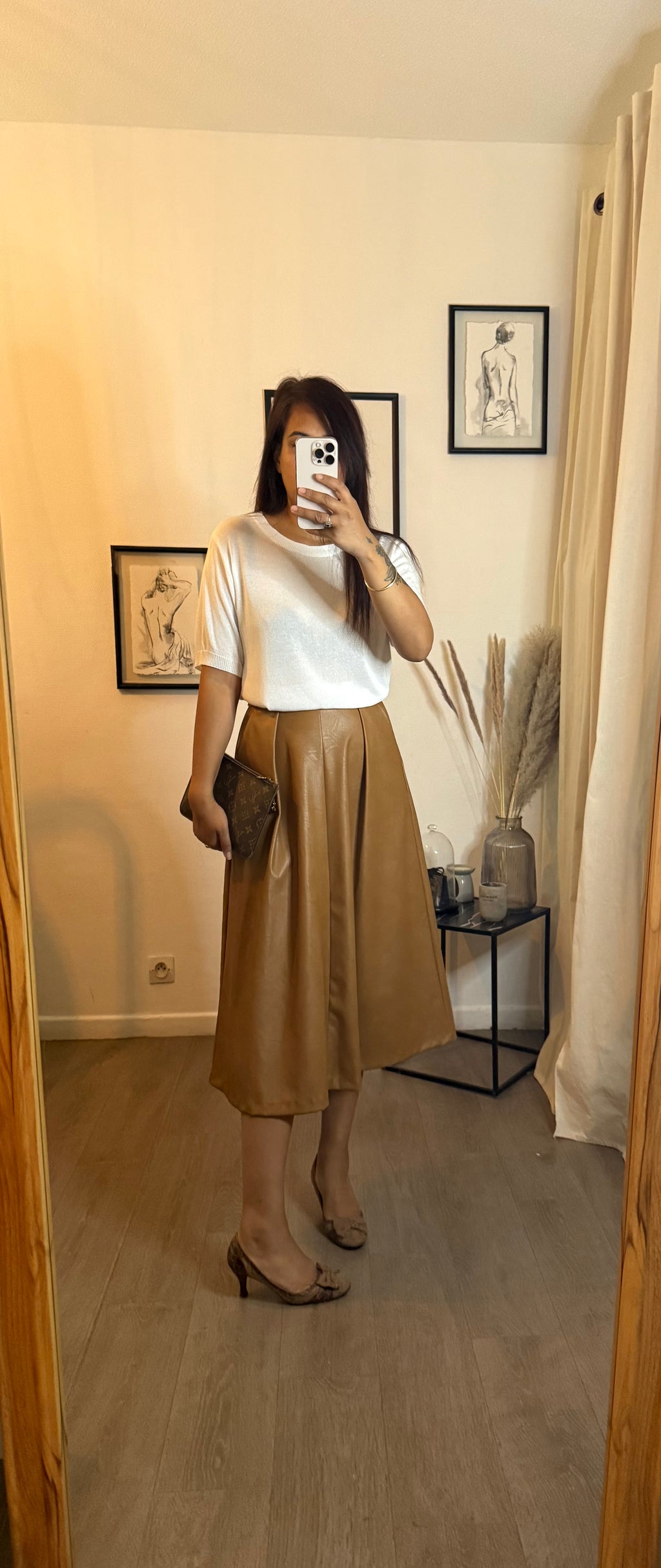 Jupe longue en similicuir