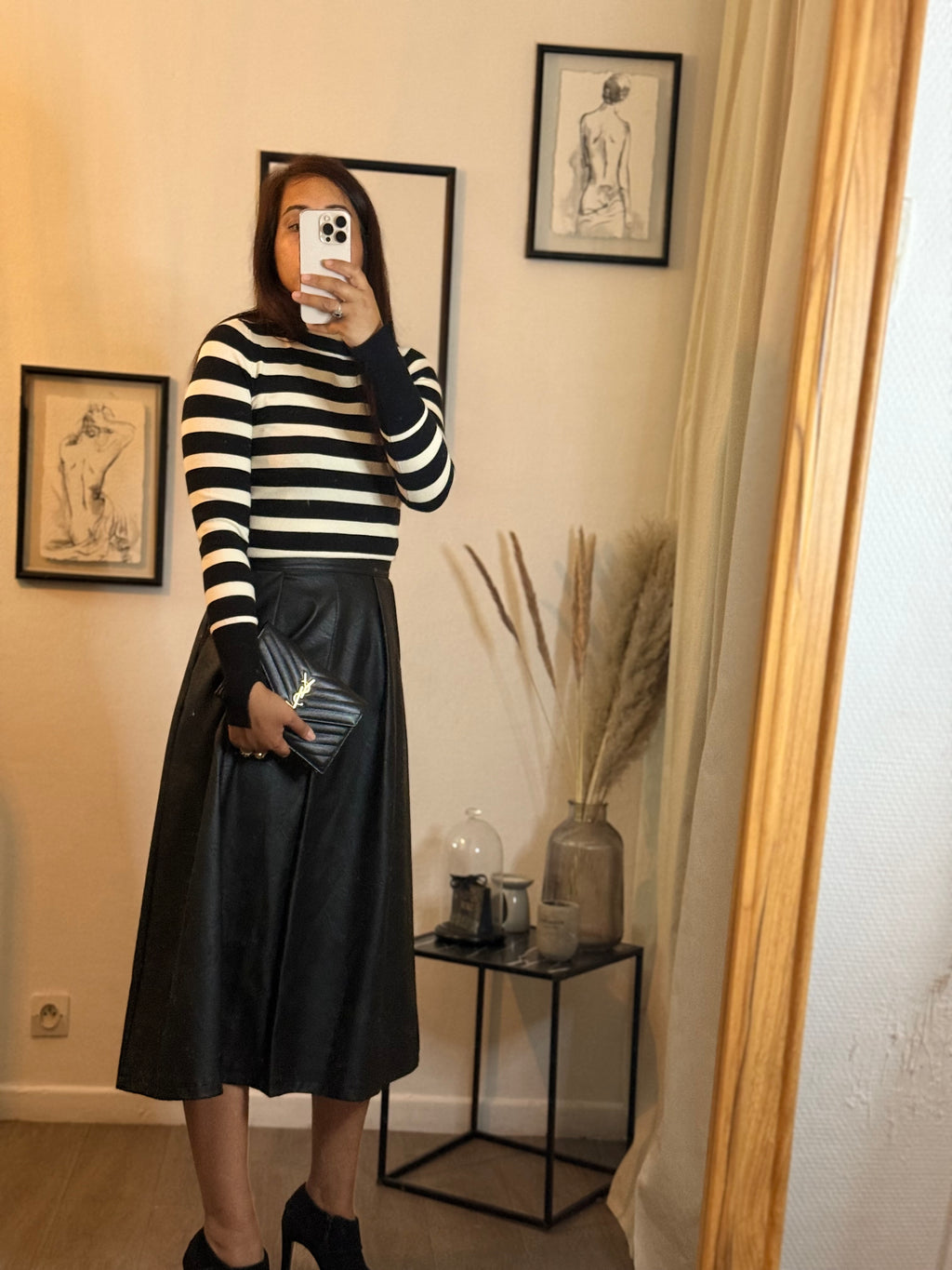 Jupe longue en similicuir