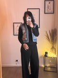 Gilet sans manches en denim brodé