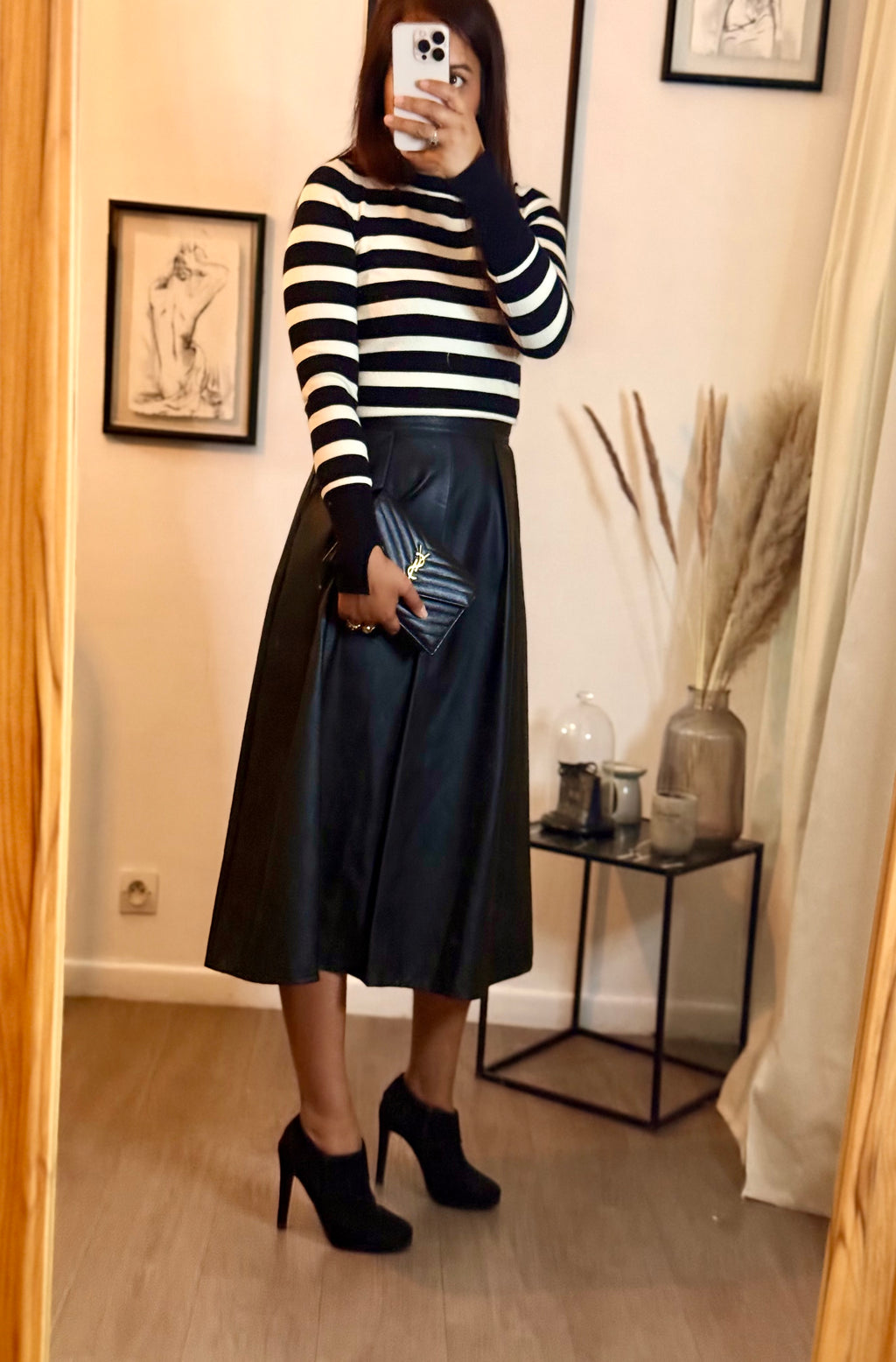Jupe longue en similicuir
