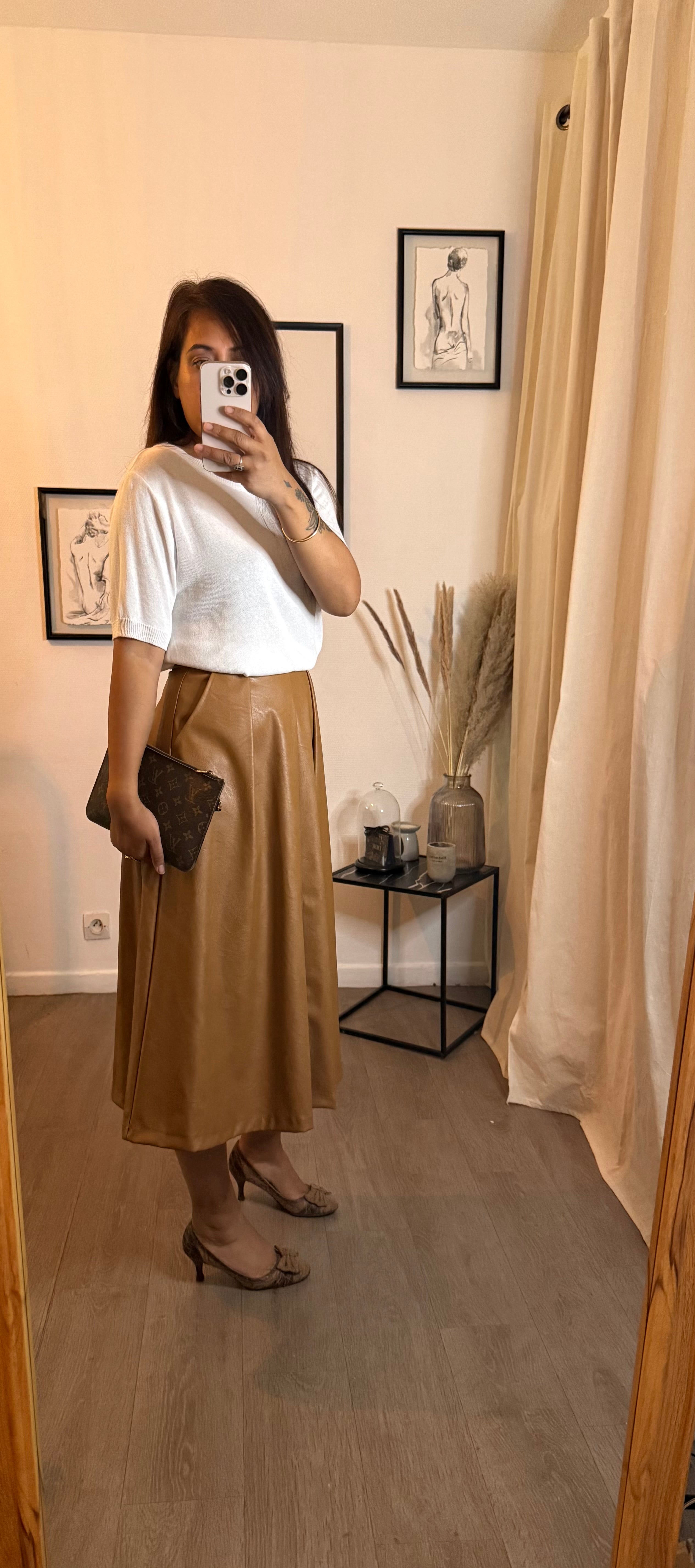 Jupe longue en similicuir